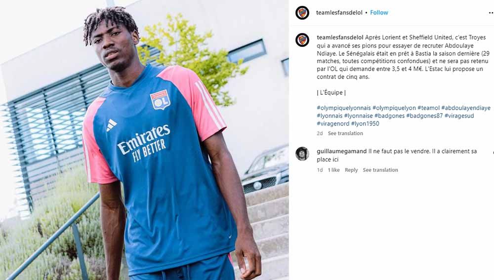 Abdoulaye Ndiaye, pemain Olympique Lyonnais. (Foto: Instagram@teamlesfansdelol) Copyright: © Instagram@teamlesfansdelol