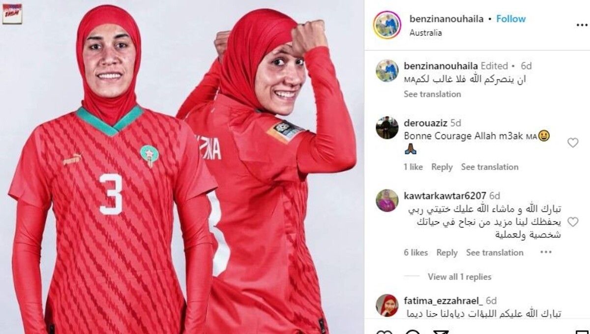 Nouhaila Benzina, pesepak bola berhijab asal Maroko (Foto: IG @benzinanouhaila) Copyright: © Instagram @benzinanouhaila