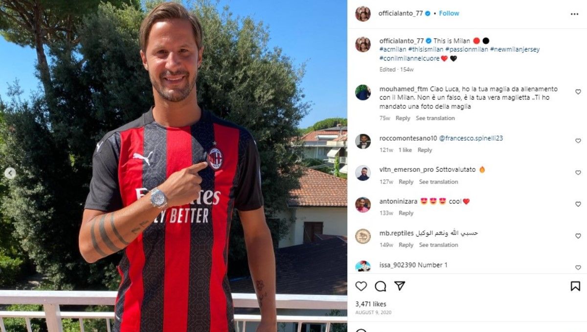 Mantan pemain AC Milan, Luca Antonini. Foto: instagram/officialanto_77. Copyright: © instagram/officialanto_77