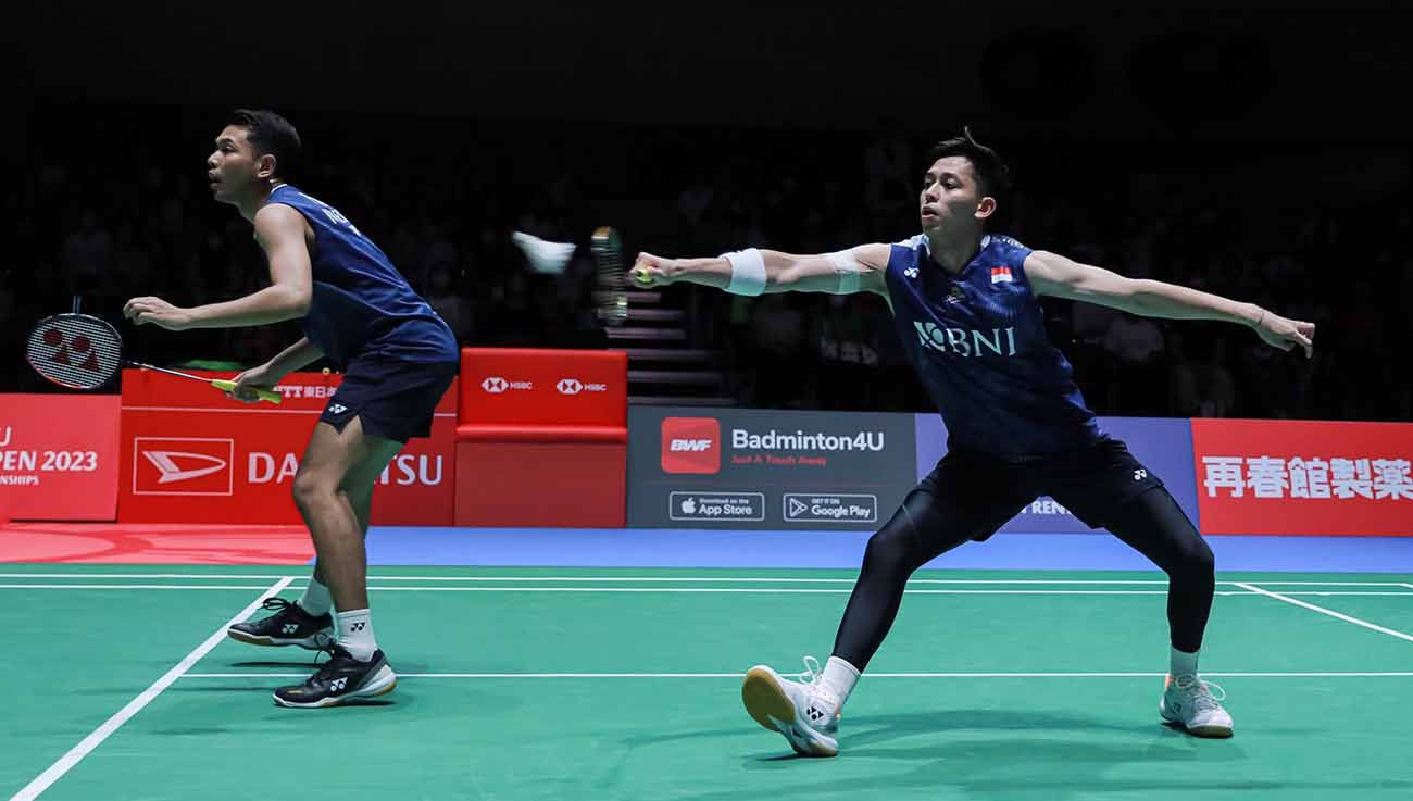 Pasangan ganda putra Indonesia, Fajar Alfian/Muhammad Rian Ardianto di Japan Open 2023. (Foto: PBSI) Copyright: © PBSI
