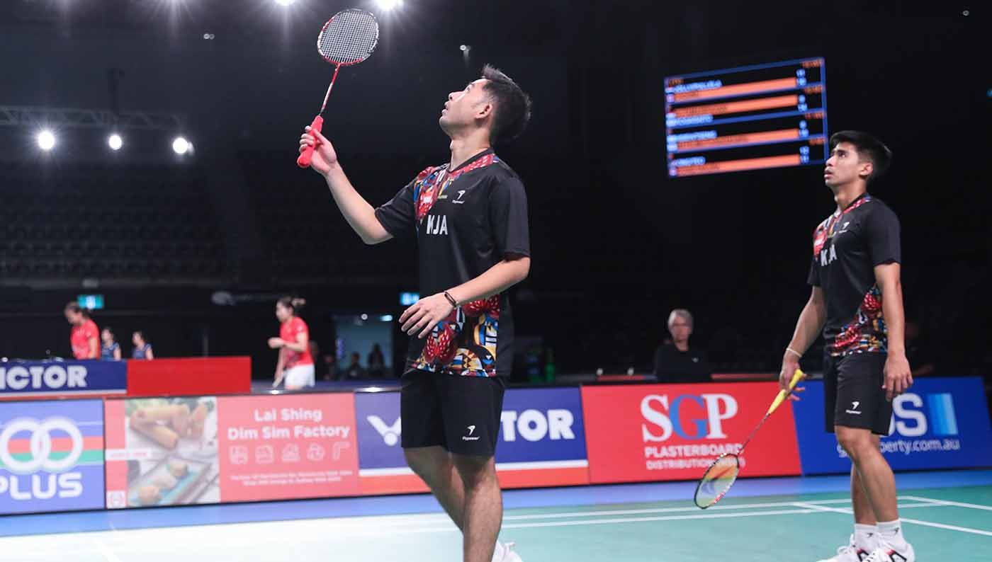 Ganda putra eks pelatnas PBSI, Sabar Karyaman Gutama/Muhammad Reza Pahlevi Isfahani, langsung maraton ke Vietnam Open 2023, dan kans back to back juara. Copyright: © PBSI