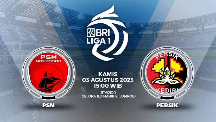 Prediksi pertandingan antara PSM Makassar vs Persik Kediri (BRI Liga 1). Copyright: &copy; Grafis: Yuhariyanto/INDOSPORT