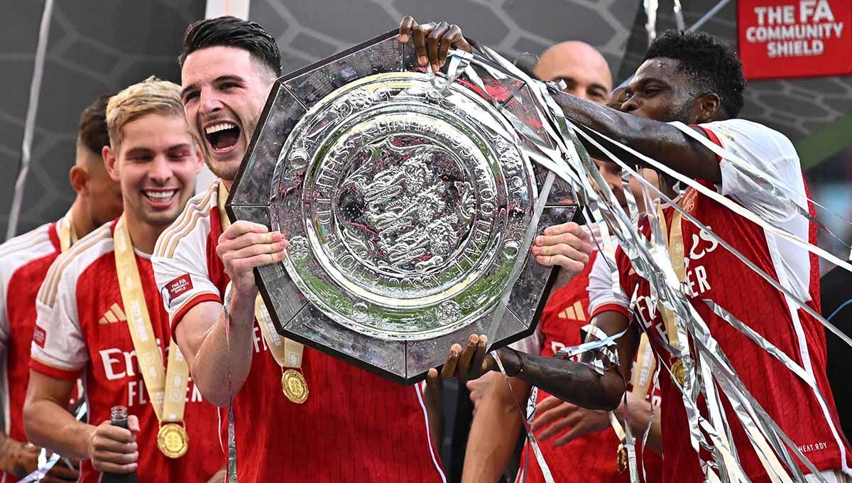 Declan Rice, merapat dari West Ham ke Arsenal. Foto: REUTERS/Dylan Martinez. Copyright: © REUTERS/Dylan Martinez