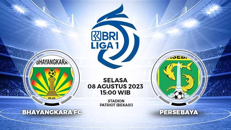 Prediksi Pertandingan antara Bhayangkara FC vs Persebaya Surabaya (RBI Liga 1). Copyright: © Grafis: Yuhariyanto/INDOSPORT