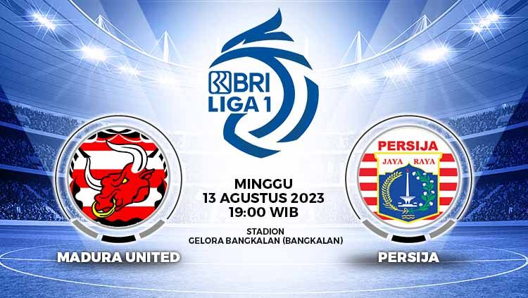 Prediksi Pertandingan antara Madura United vs Persija Jakarta di Liga 1 2023/2024. Copyright: © Grafis: Yuhariyanto/INDOSPORT
