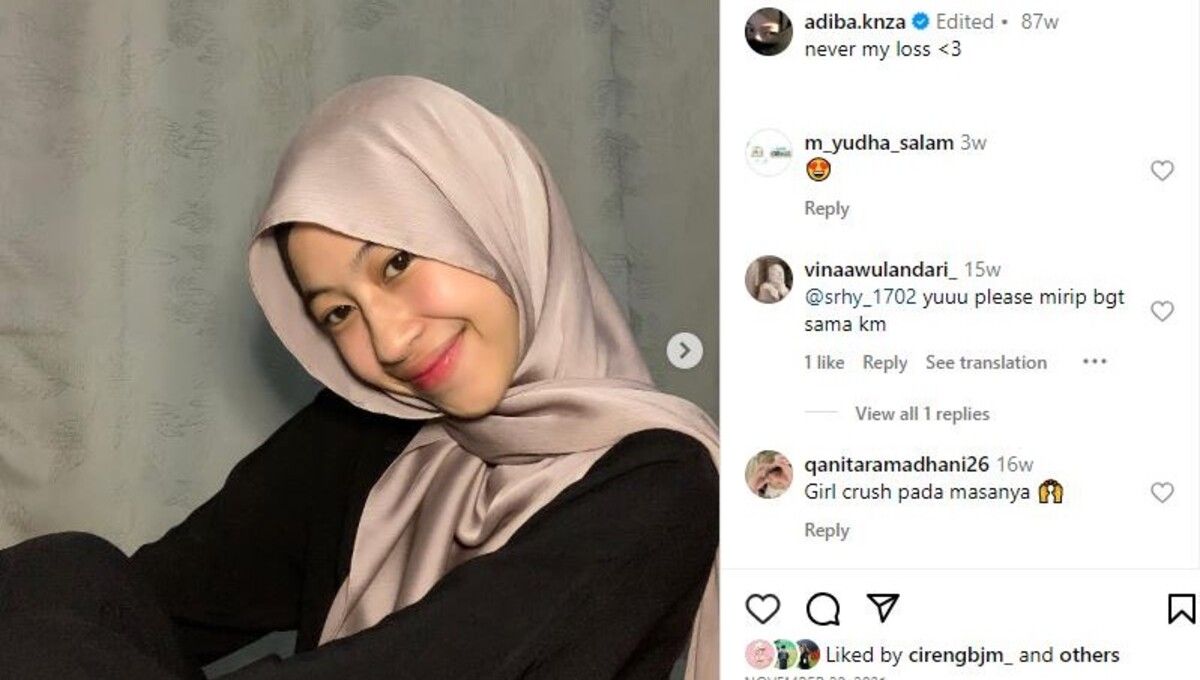 Profil Dan Agama Adiba Khanza, Selebgram Cantik Calon Istri Egy Maulana ...