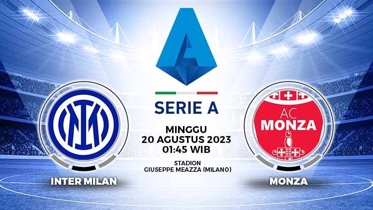 Prediksi Pertandingan antara Inter Milan vs Monza (Liga Italia). Copyright: © Grafis: Yuhariyanto/INDOSPORT