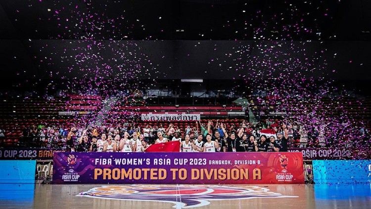 Timnas Basket Putri Indonesia Juara FIBA Women’s Asia Cup 2023 Divisi B. Copyright: © Perbasi.