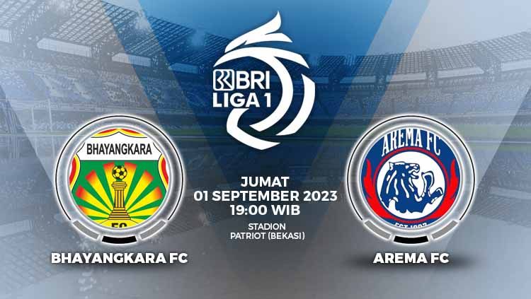 Prediksi pertandingan antara Bhayangkara FC vs Arema FC (BRI Liga 1). Copyright: © Grafis: Yuhariyanto/INDOSPORT