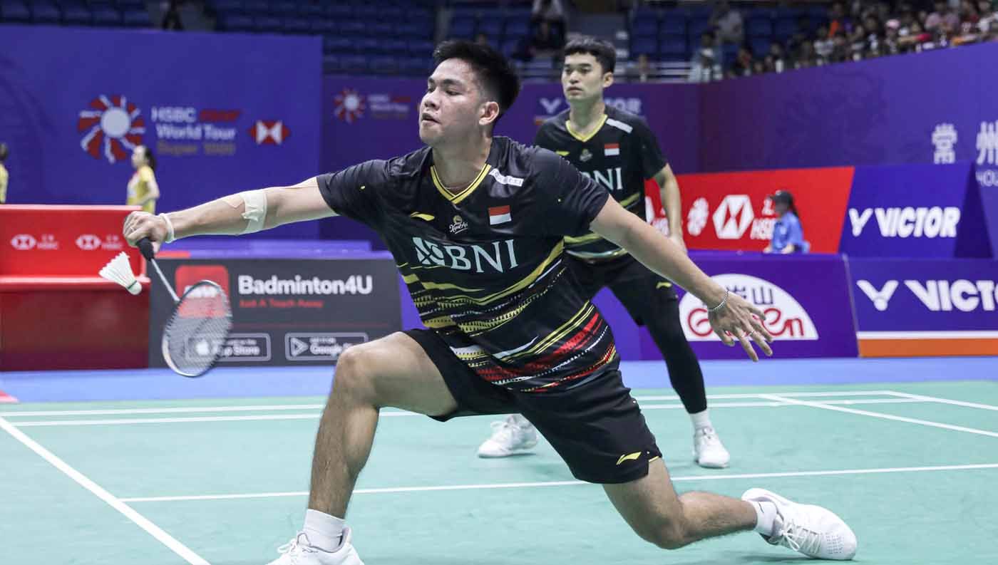 Pasangan ganda putra Indonesia, Leo Rolly Carnando/Daniel Marthin di China Open 2023. (Foto: PBSI) Copyright: © PBSI