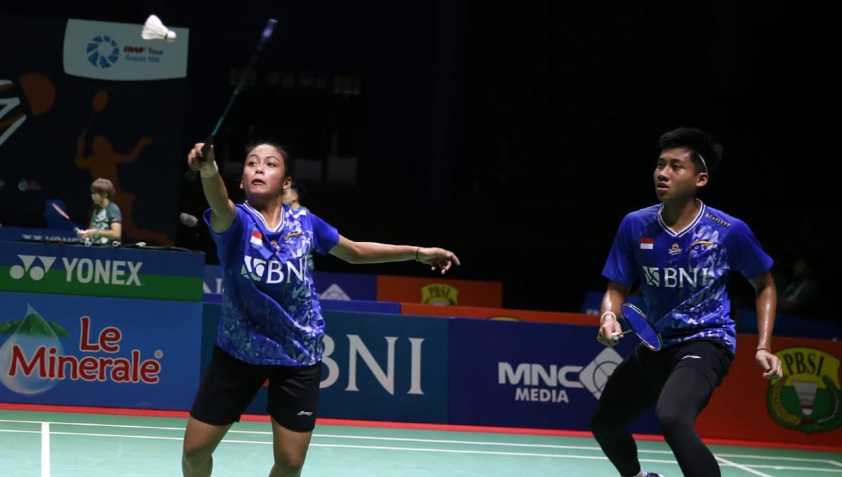 Ganda Campuran Pelatnas Indonesia, Marwan Faza/Jessica Maya Rismawardani, lolos ke semifinal Indonesia Masters 2023. Copyright: © PBSI.