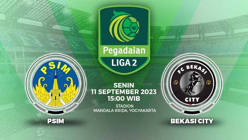 Prediksi Liga 2 antara PSIM Yogyakarta melawan FC Bekasi City di Stadion Mandala Krida, Yogyakarta, Senin (11/09/23). Copyright: © Grafis: Yuhariyanto/INDOSPORT