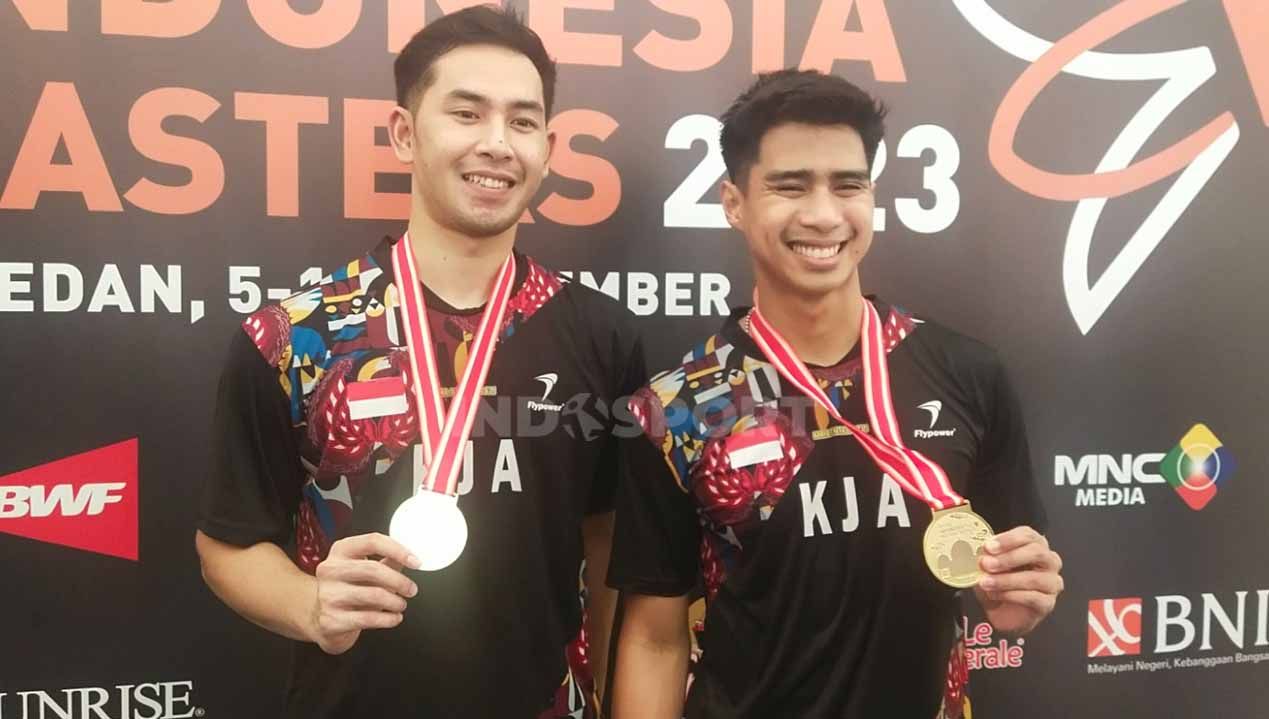 Pasangan ganda putra Indonesia, Moh Reza Pahlevi Ishafani/Sabar Karyaman Gutama. (Foto: Aldi Aulia Anwar/INDOSPORT) Copyright: © Aldi Aulia Anwar/INDOSPORT