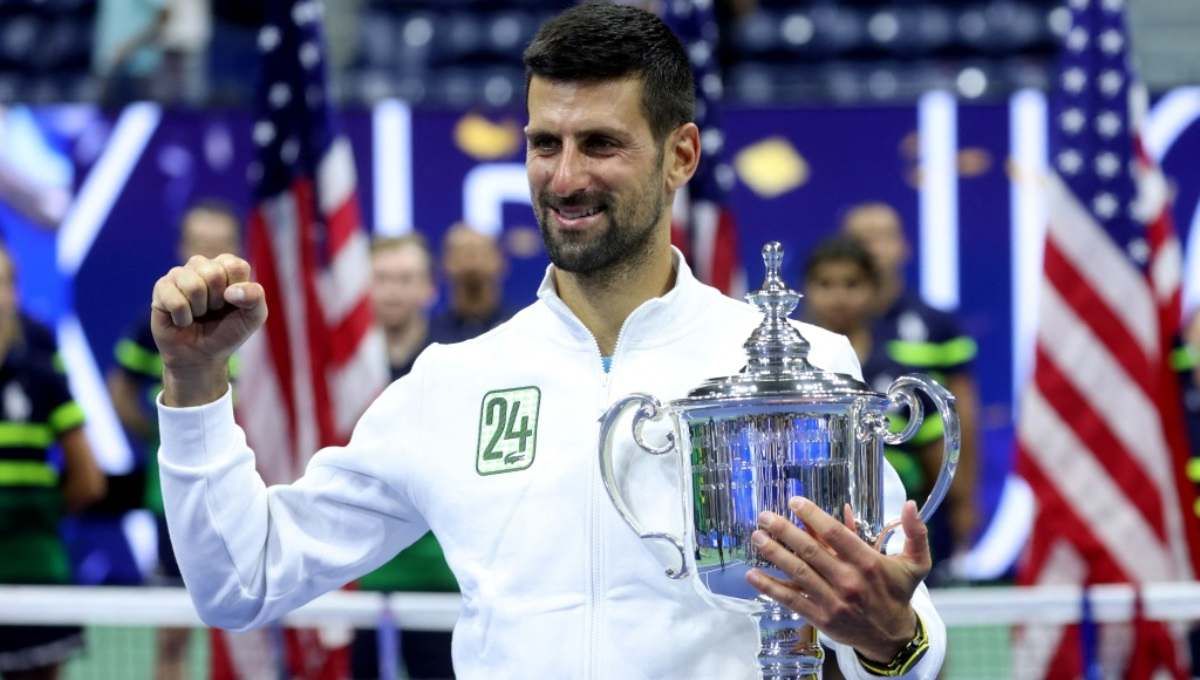 Novak Djokovic saat juara US Open 2023. Foto: REUTERS/Mike Segar. Copyright: © REUTERS/Mike Segar