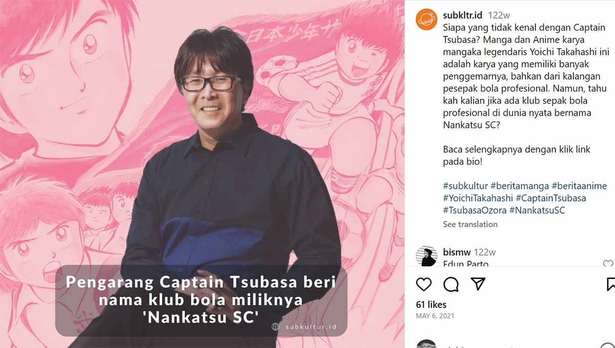 Pencipta anime Captain Tsubasa, Yoichi Takahashi. (Foto: subkltr.id Copyright: © subkltr.id