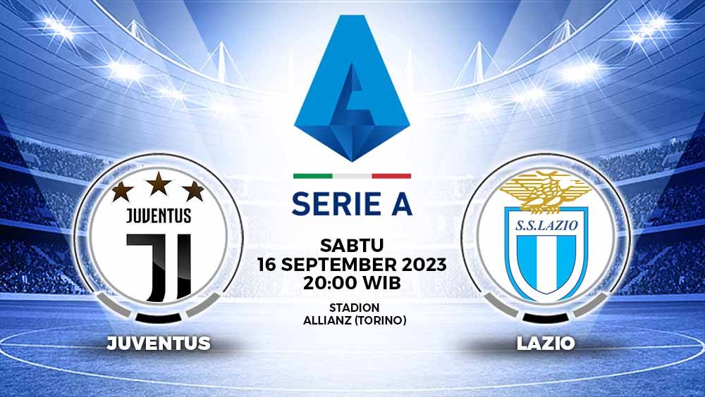 Berikut tersaji prediksi pertandingan Juventus vs Lazio di pekan ke-4 Liga Italia (Serie A) 2023/24 yang akan digelar di Allianz Stadium. Copyright: © Grafis: Yuhariyanto/INDOSPORT