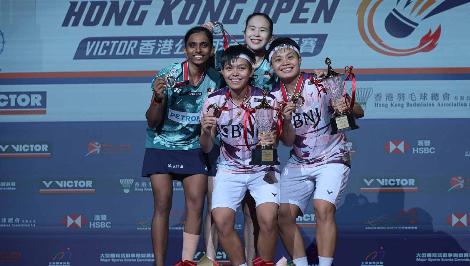 Melibas Pearly Tan/Thinaah Muralitharan untuk menjuarai Hong Kong Open 2023, Apriyani Rahayu/Siti Fadia Silva Ramadhanti malah kena nyinyir di media sosial. Copyright: © PBSI