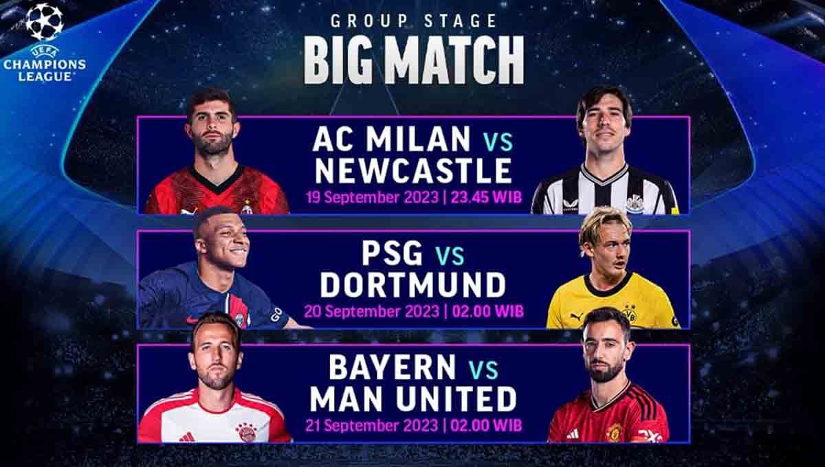 Siaran langsung big match Liga Champions 2023/2024 di Vidio. Copyright: © Vidio.