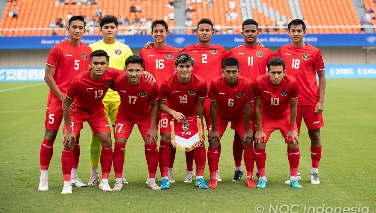 Skuat Timnas Indonesia U-24 vs Chinese Taipei di Asian Games 2022 Hangzhou, Kamis (21/09/23) (Foto: NOC Indonesia) Copyright: © NOC Indonesia