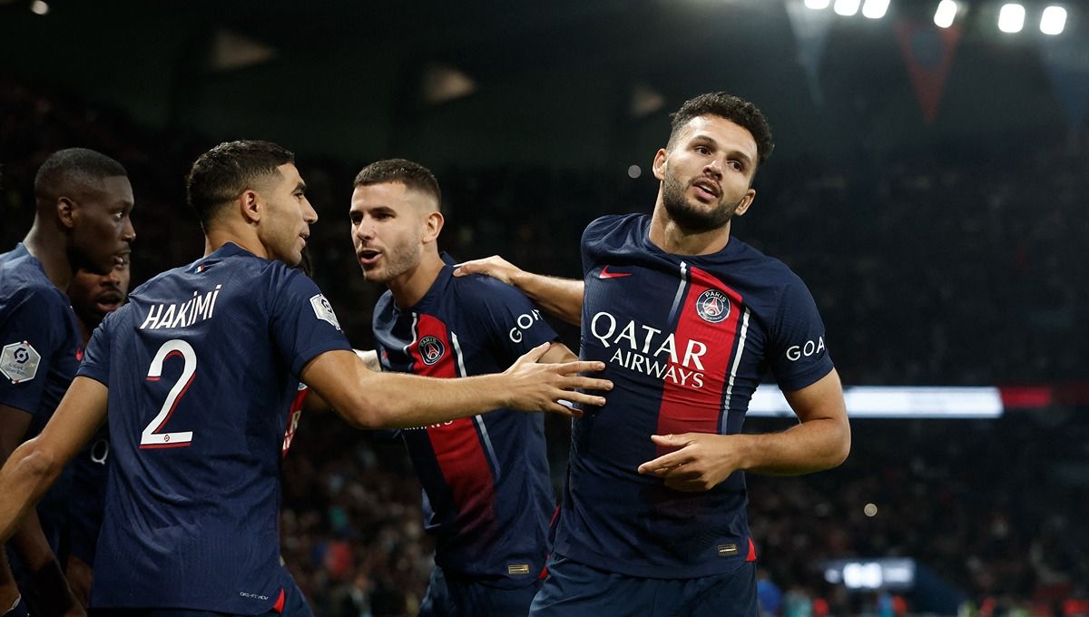 Simak link live streaming Liga Prancis (Ligue 1) antara Paris Saint-Germain (PSG) vs Montpellier, Sabtu (04/11/23) pukul 03.00 WIB di Parc des Princes. Copyright: © REUTERS/Benoit Tessier