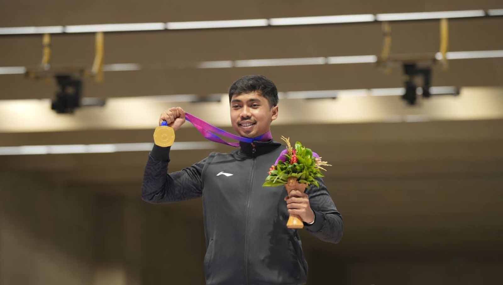 Muhammad Sejahtera Dwi Putra raih medali emas di Asian Games 2022. Foto: NOC Indonesia/M. Rifqy Priadiansyah. Copyright: © NOC Indonesia/M. Rifqy Priadiansyah