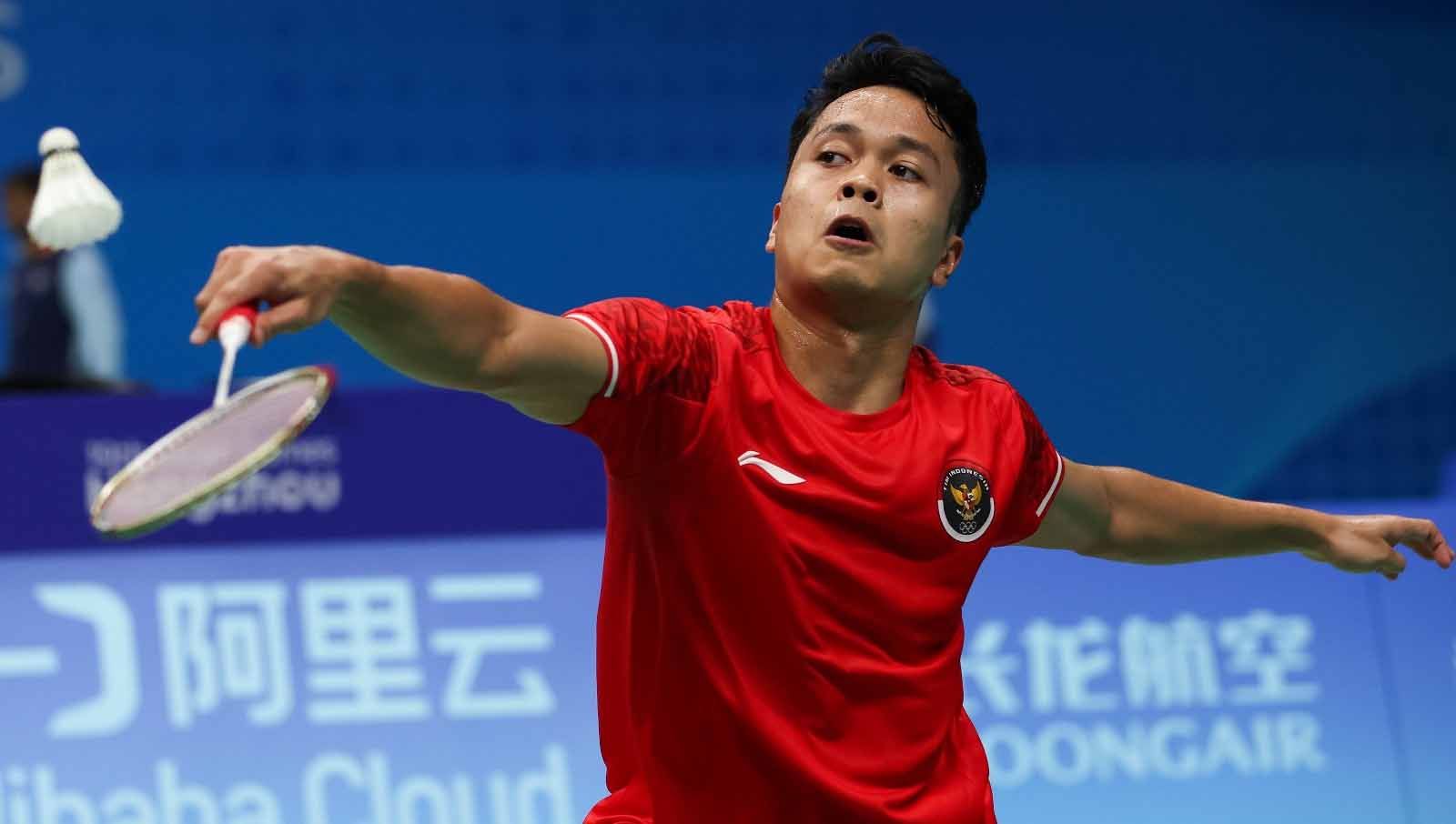 Lupakan kekalahan di beregu pekan lalu, Anthony Sinisuka Ginting gacor melibas Wang Tzu Wei di kategori Individu multievent Asian Games 2022 hari ini. Copyright: © NOC Indonesia/Naif Al’As