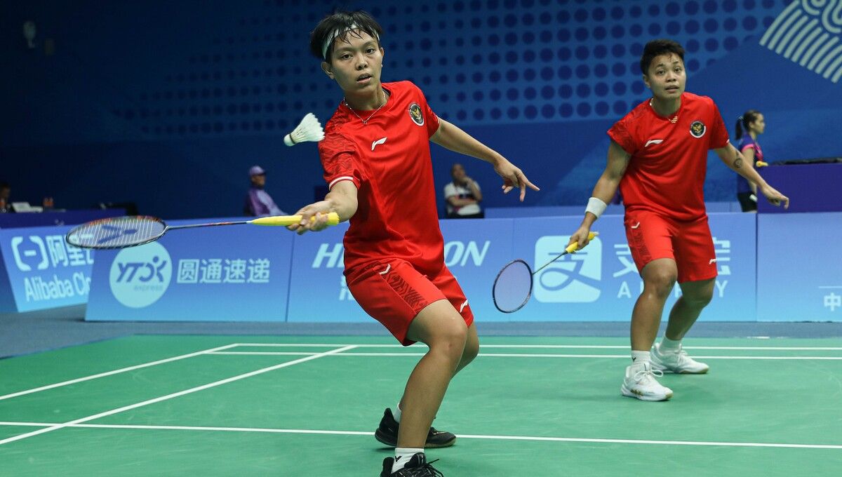 Apriyani Rahayu/Siti Fadia Silva Ramadhanti tampil di Hylo Open 2023 (Foto: PBSI) Copyright: © PP PBSI