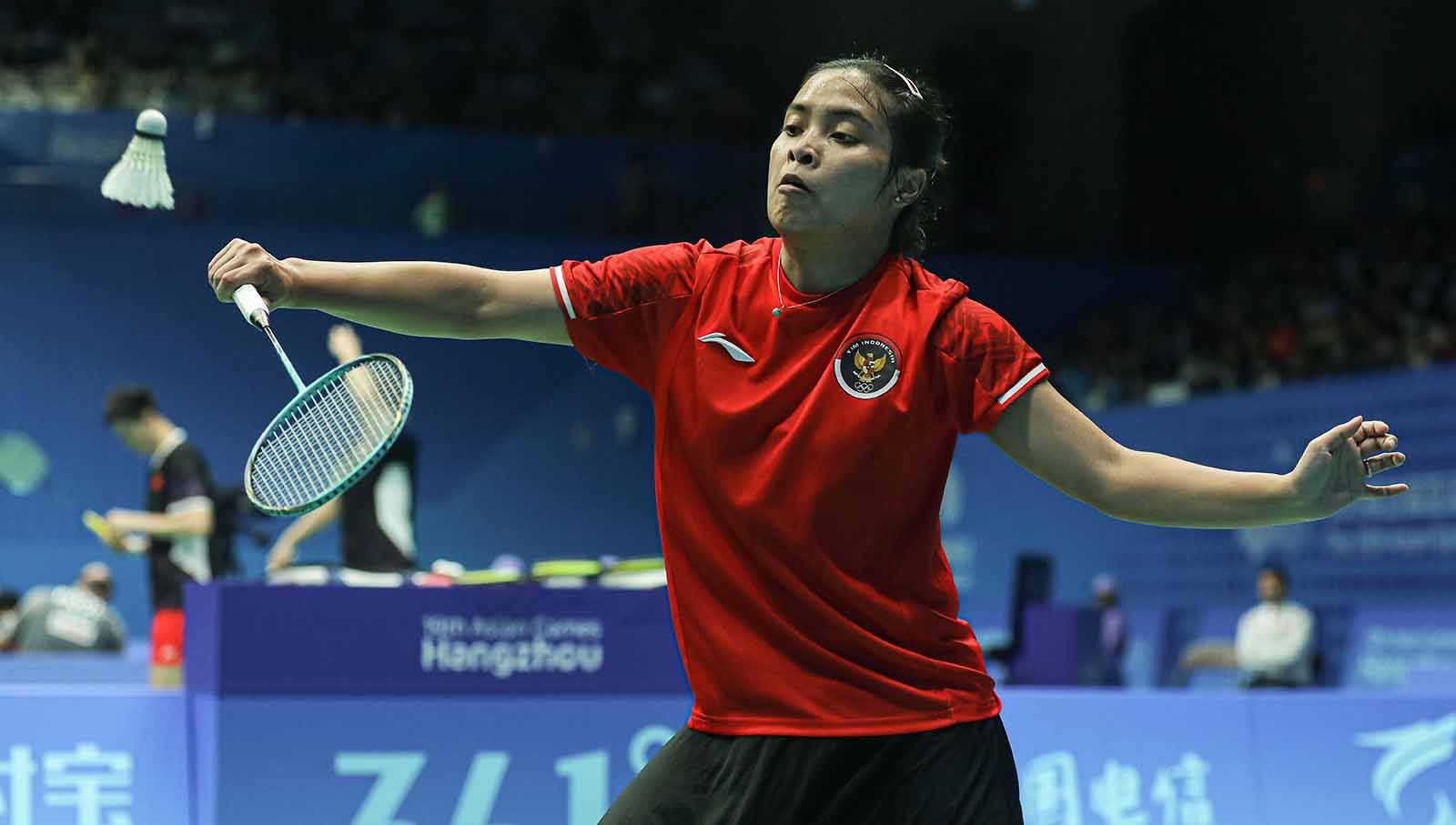 Tunggal putri Indonesia, Gregoria Mariska Tunjung tampil di Denmark Open 2023. (Foto: PBSI) Copyright: &copy; PBSI
