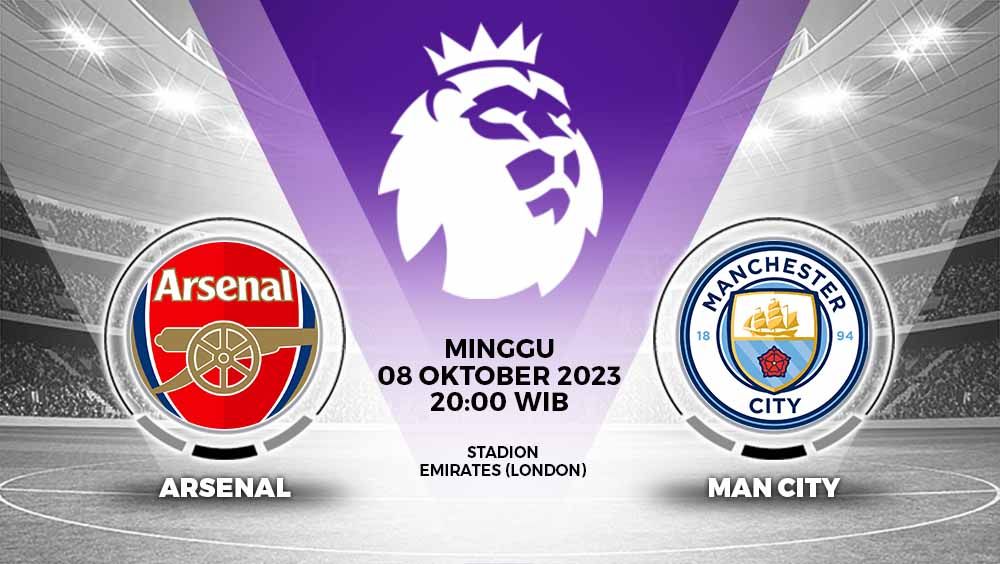 Big match antara Arsenal vs Manchester City akan ramaikan pekan delapan Liga Inggris (Premier League) 2023/2024 pada Minggu (08/10/23). Berikut prediksinya. Copyright: © Grafis: Yuhariyanto/INDOSPORT