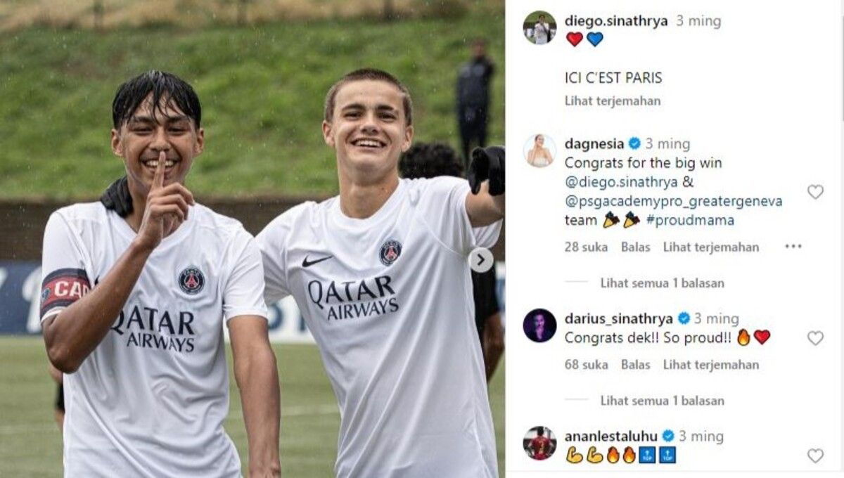 Diego Sinathrya saat menjabat sebagai kapten tim PSG Academy U-16 (Foto: IG @diego.sinathrya) Copyright: © Instagram @diego.sinathrya