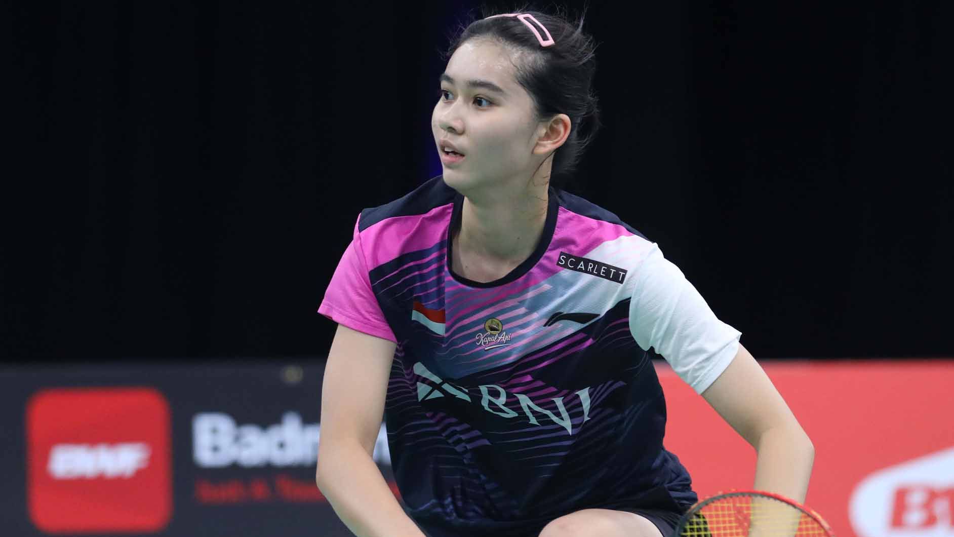 Tunggal putri Indonesia, Chiara Marvella Handoyo, ungkapkan kata-kata mutiara seusai curi perhatian di Kejuaraan Dunia Junior 2023. Copyright: © PBSI