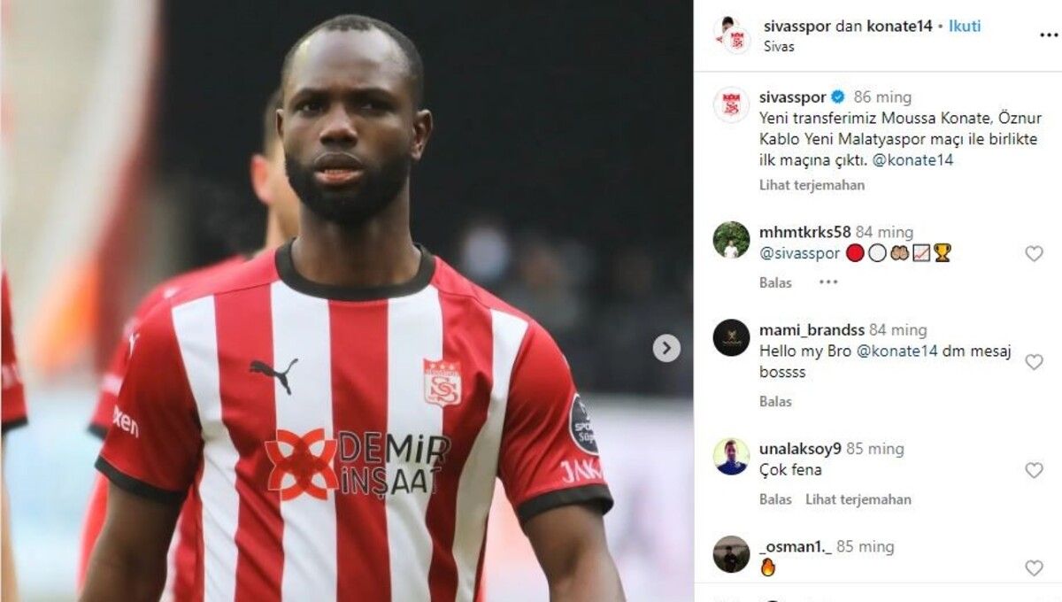 Moussa Konate, eks penyerang Timnas Senegal yang dirumorkan gabung Persija Jakarta di bursa transfer Liga 1 2023/2024. (Foto: IG @konate14) Copyright: © Instagram @konate14