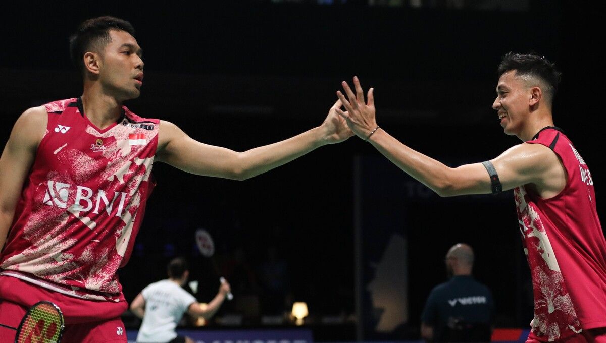 Fajar Alfian/Muhammad Rian Ardianto kembali ke Ranking 1 BWF usai menang di Denmark Open 2023. (Foto: PBSI) Copyright: © PBSI