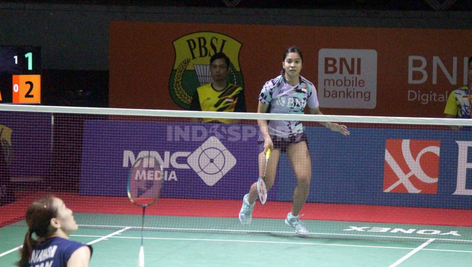 Ester Nurumi Tri Wardoyo menang mudah di Indonesia International Challenge 2023 Surabaya. Foto: Fitra Herdian/INDOSPORT. Copyright: © Fitra Herdian/INDOSPORT