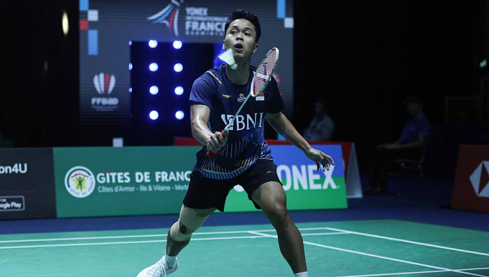 Hasil lengkap lanjutan babak 32 besar French Open 2023, sejumlah wakil Indonesia melaju ke babak selanjutnya Anthony Sinisuka Ginting dan Bagas/Fikri.  (Foto: PBSI) Copyright: © PBSI