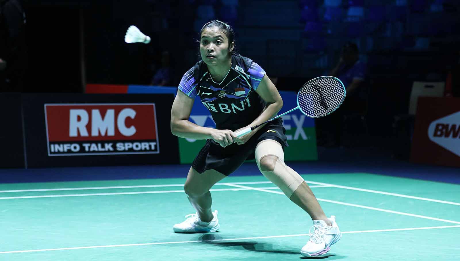Simak link live streaming Kumamoto Masters 2023, Sabtu (18/11/23) pukul 08.00 WIB, apakah mampu Gregoria Mariska Tunjung ke final? Copyright: © PBSI