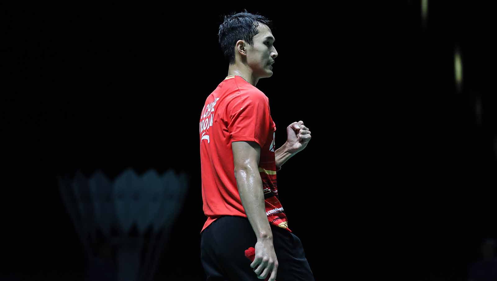 Tunggal putra Indonesia, Jonatan Christie, lolos dari 32 besar Kumamoto Masters 2023. Foto: PBSI. Copyright: © PBSI