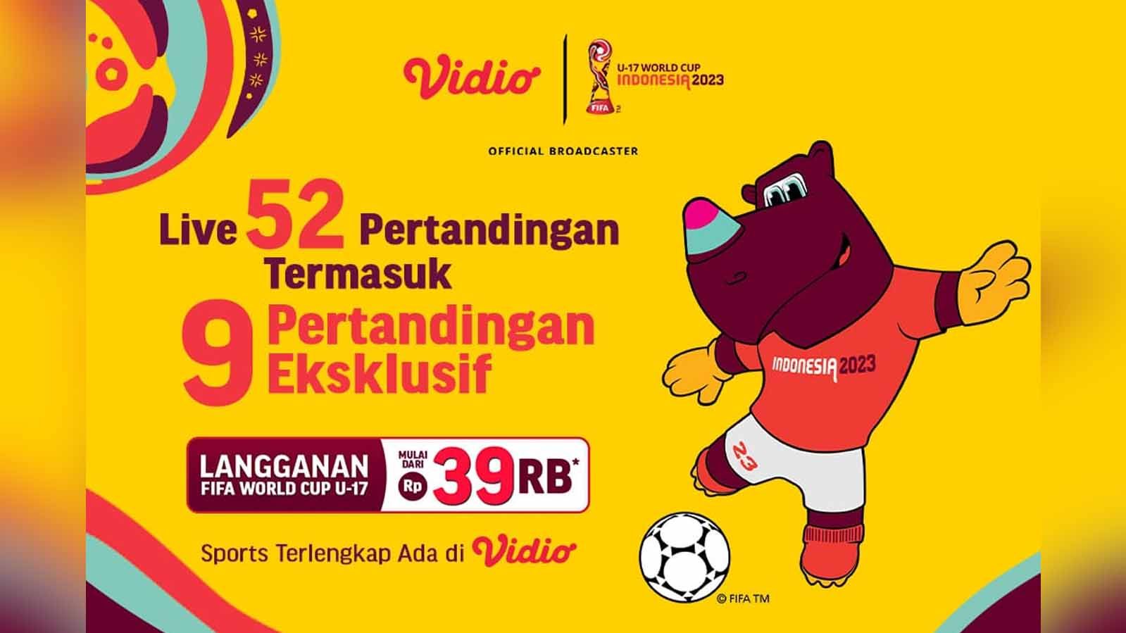 Pertandingan lengkap ajang Piala Dunia U-17 Indonesia 2023 di Vidio. (Foto: Vidio) Copyright: © vidio