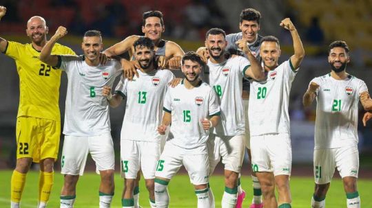 Selebrasi Para Pemain Timnas Irak Copyright: © twitter.com/IraqNT_EN