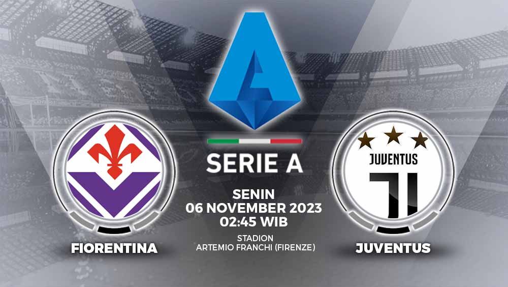 Prediksi Liga Italia Fiorentina vs Juventus pada Senin (06/11/23), serta perkiraan pemain, H2H, dan link live streaming pertandingan tersebut. Copyright: © Grafis: Yuhariyanto/INDOSPORT