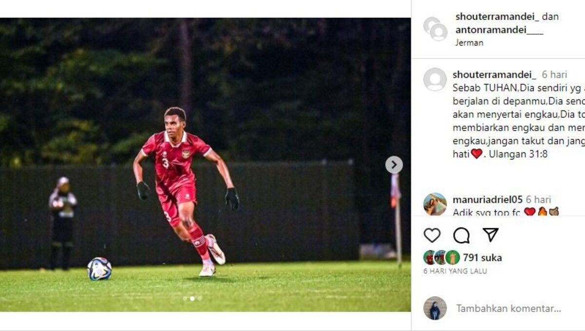 Tonci Shouter Israel Ramandei saat membela Timnas Indonesia U-17 (Foto: IG @shouterramandei_) Copyright: © Instagram @shouterramandei_