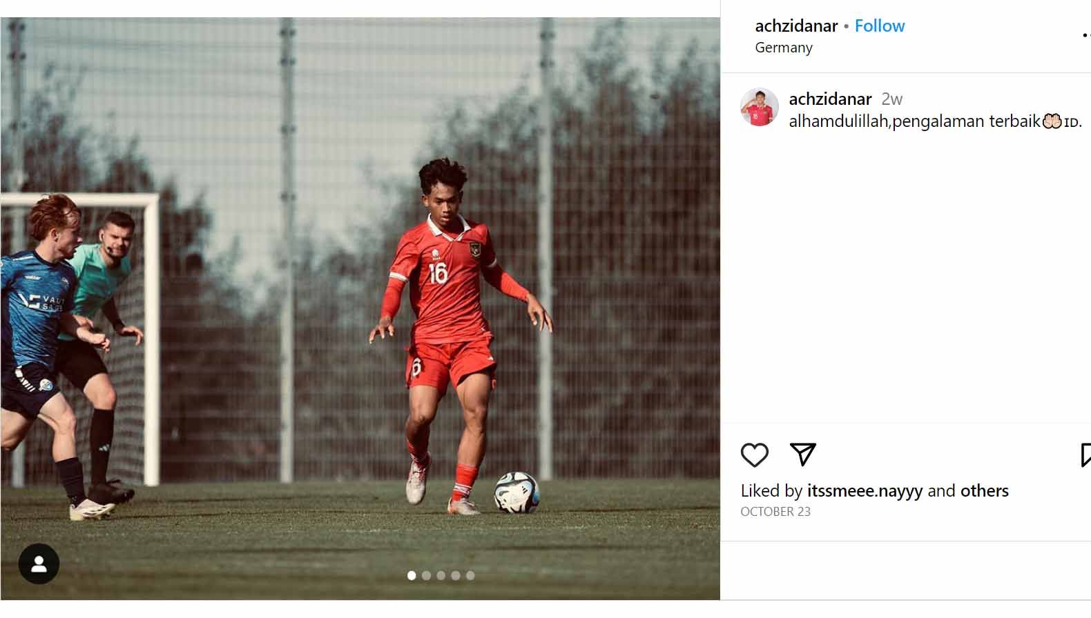 Achmad Zidan Ar Rosyid, pemain Timnas Indonesia U-17. (Foto: Instagram@achzidanar) Copyright: © Instagram@achzidanar
