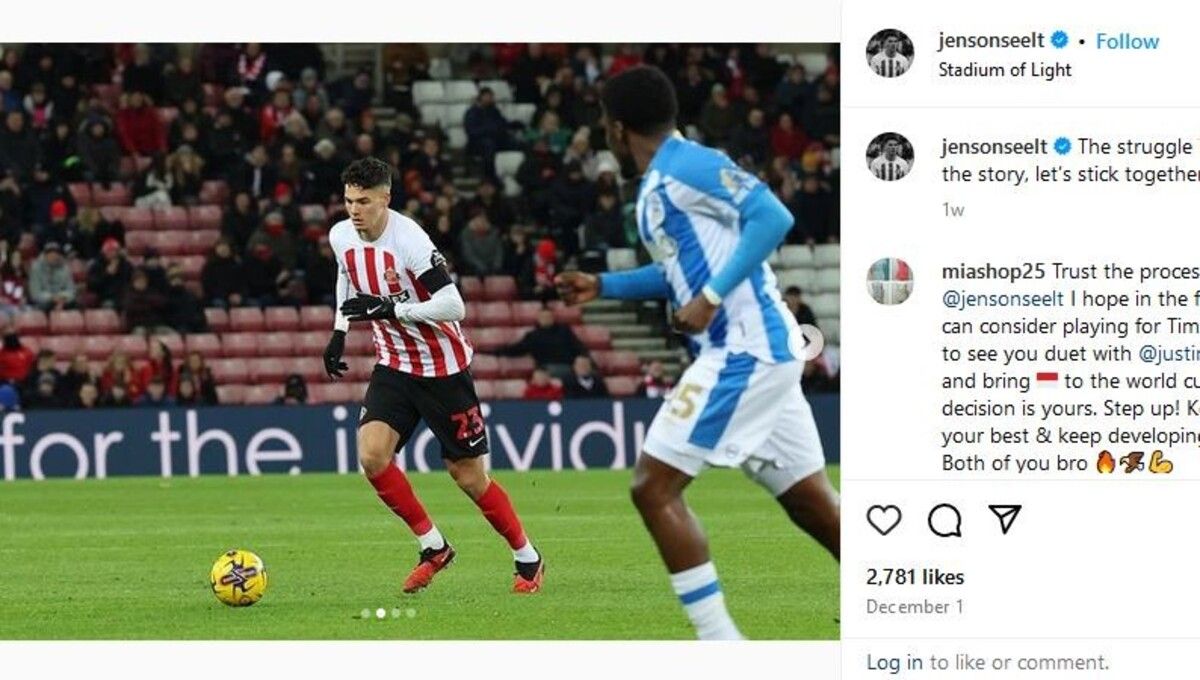 Jenson Seelt, pemain keturunan Indonesia yang bermain di Sunderland. Foto: Instagram @jensonseelt. Copyright: © Instagram @jensonseelt