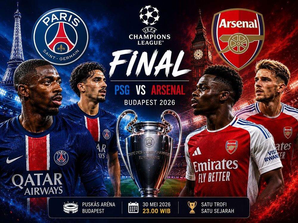 Prediksi Final Liga Champions 2025/26: PSG vs Arsenal