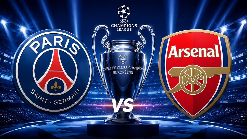Duel Paris Saint-Germain vs Arsenal akan terjadi pada final Liga Champions 2025/26. Copyright: &copy; ChatGPT