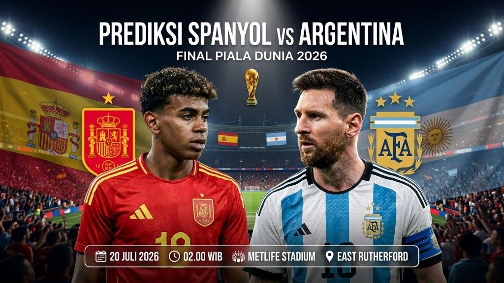 Pertandingan antara Spanyol vs Argentina pada babak Final Piala Dunia 2026. Copyright: &copy; ChatGPT