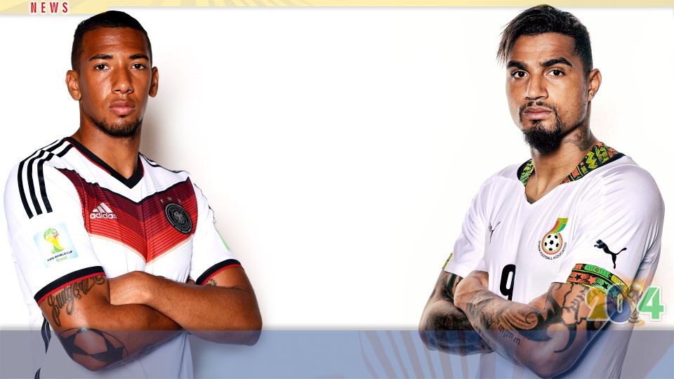 Jerome (Jerman) dan Kevin-Prince Boateng (Ghana). Copyright: &copy; GRAFIS : M Yogi Arham/INDOSPORT-GETTY IMAGES