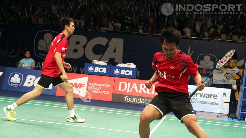 Mohammad Ahsan/Hendra Setiawan lolos ke final BCA Indonesia Open Super Series 2014, Sabtu (21/06/14). Copyright: &copy; Herry Ibrahim / INDOSPORT