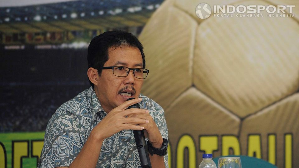 Sekjen PSSI Joko Driyono pada saat workhsop media di Gelora Bung Karno, Jakarta. Copyright: &copy; Ratno Prasetyo/ Indosport