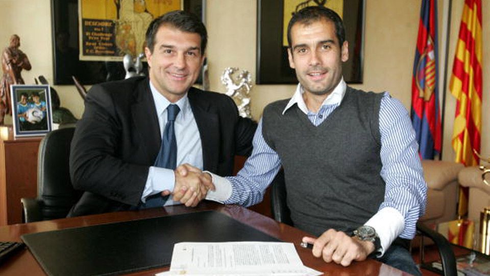 Joan Laporta jadi sosok yang dipilih Lionel Messi demi kejayaan raksasa LaLiga Spanyol, Barcelona sekali lagi. Copyright: © GETTY IMAGES